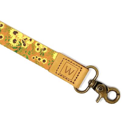 Wrapables Lanyard Keychain and ID Badge Holder, Sunflowers Tan Image 1