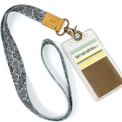 Wrapables Lanyard Keychain and ID Badge Holder, Waves Image 2