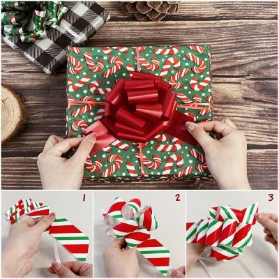 Wrapables Large 5" Christmas Pull Bows, Ribbon Bows (16pcs) Image 2