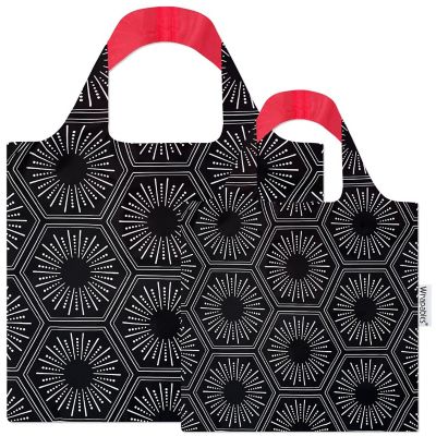 Wrapables Large & Small Allybag Foldable & Lightweight Reusable Grocery Bags (Set of 2), Starburst Image 1