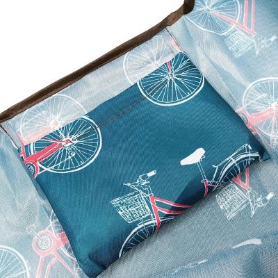 Wrapables Large & Small Foldable Tote Nylon Reusable Grocery Bags, Set of 2, Bicycles Image 3