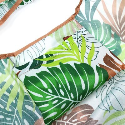 Wrapables Large &amp; Small Foldable Tote Nylon Reusable Grocery Bags, Set of 2, Fern Leaves Image 3