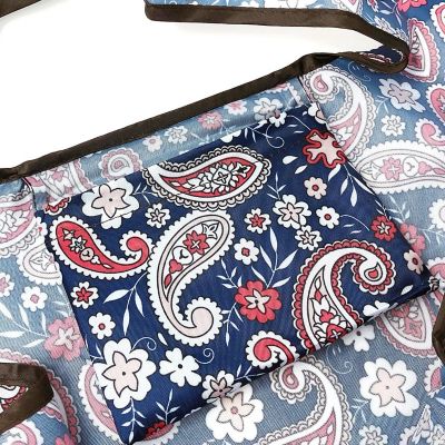 Wrapables Large & Small Foldable Tote Nylon Reusable Grocery Bags, Set of 2, Paisley Motif Image 3