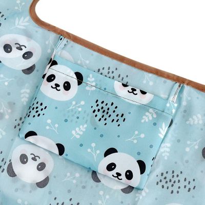 Wrapables Large & Small Foldable Tote Nylon Reusable Grocery Bags, Set of 2, Panda Image 3