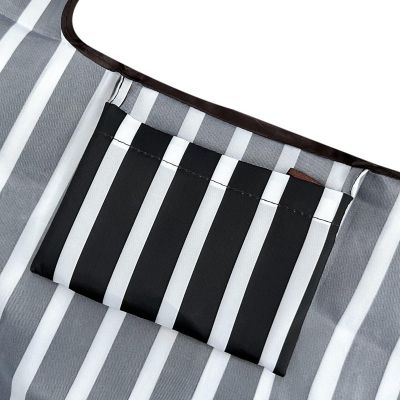 Wrapables Large & Small Foldable Tote Nylon Reusable Grocery Bags, Set of 2, Stripes Image 3