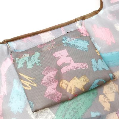 Wrapables Large &amp; Small Foldable Tote Nylon Reusable Grocery Bags, Set of 4, Butterflies &amp; Doodles Image 2