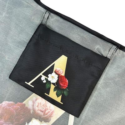 Wrapables Large &amp; Small Monogram Nylon Reusable Bags, Set 2, Letter A Image 3