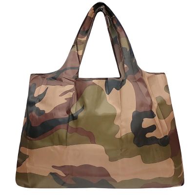 Wrapables Large Foldable Tote Nylon Reusable Grocery Bag, Camo Image 1