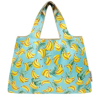 Wrapables Large Nylon Reusable Shopping Bag, Bananas Image 2