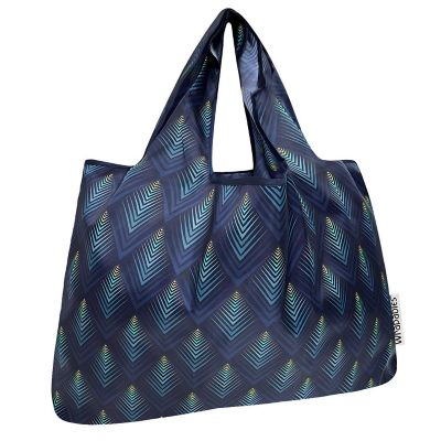 Wrapables Large Nylon Reusable Shopping Bag, Blue Echo Image 1