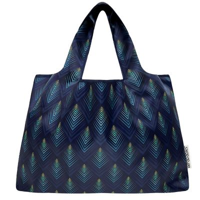 Wrapables Large Nylon Reusable Shopping Bag, Blue Echo Image 2