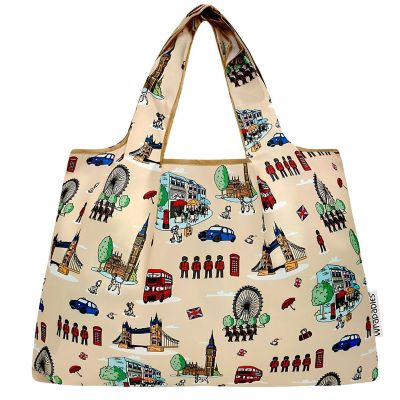 Wrapables Large Nylon Reusable Shopping Bag, Britain Image 2
