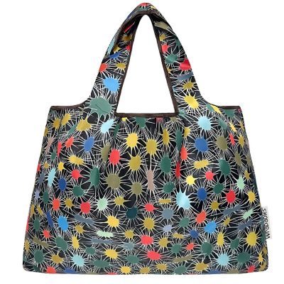 Wrapables Large Nylon Reusable Shopping Bag, Connections Image 2