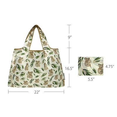 Wrapables Large Nylon Reusable Shopping Bag, Koalas Image 1