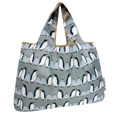 Wrapables Large Nylon Reusable Shopping Bag, Penguins Image 1