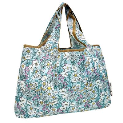 Wrapables Large Nylon Reusable Shopping Bag, Spring Flora Image 1