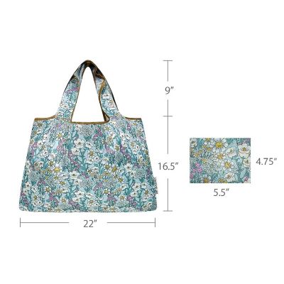 Wrapables Large Nylon Reusable Shopping Bag, Spring Flora Image 1