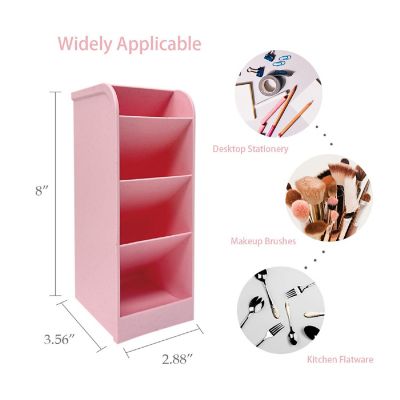 Wrapables Large Pen Organizer with 4 Compartments Desk Storage Organizer, (2pcs) / Pink Image 1