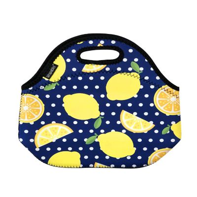 Wrapables Lemons Insulated Neoprene Lunch Bag Image 2