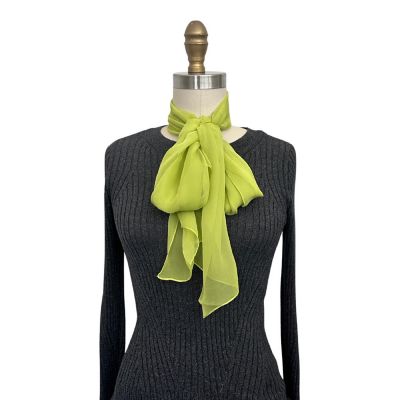 Wrapables Lightweight Sheer Solid Color Georgette Scarf, Apple Green Image 2