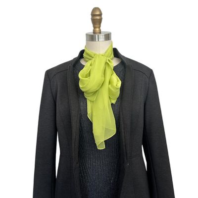 Wrapables Lightweight Sheer Solid Color Georgette Scarf, Apple Green Image 3