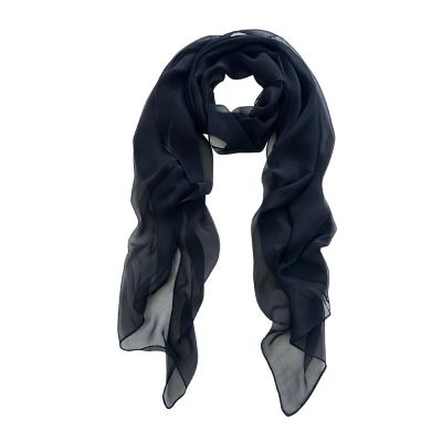 Wrapables Lightweight Sheer Solid Color Georgette Scarf, Black Image 1