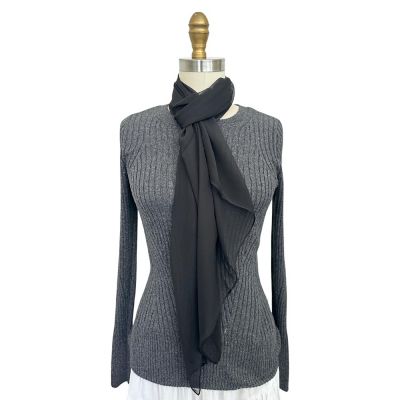 Wrapables Lightweight Sheer Solid Color Georgette Scarf, Black Image 1