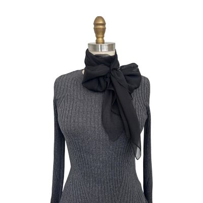 Wrapables Lightweight Sheer Solid Color Georgette Scarf, Black Image 2