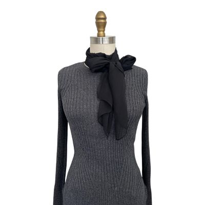 Wrapables Lightweight Sheer Solid Color Georgette Scarf, Black Image 3
