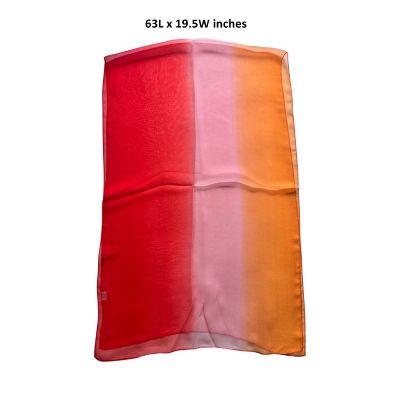 Wrapables Lightweight Sheer Solid Color Georgette Scarf, Orange, Pink & Red Image 1
