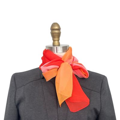Wrapables Lightweight Sheer Solid Color Georgette Scarf, Orange, Pink & Red Image 2