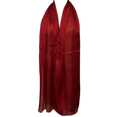 Wrapables&#174; Lightweight Silky Satin Solid Colored Scarf (Set of 2), Maroon and Black Image 2