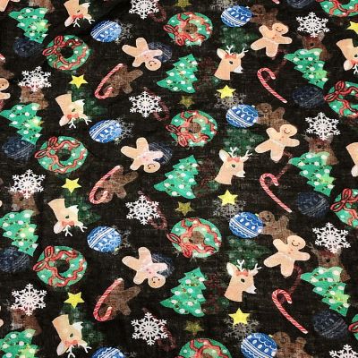Wrapables Lightweight Winter Christmas Holiday Infinity Scarf, Gingerbread Man & Xmas Tree Image 3