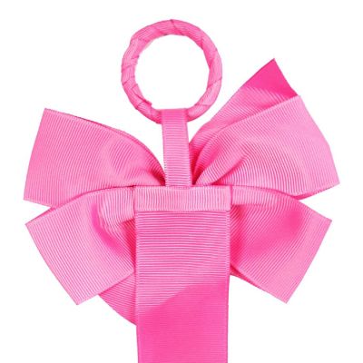 Wrapables Long Ribbon Hair Clip & Hair Bow Holder - Hot Pink Polka Dots Image 2