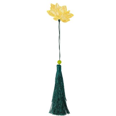 Wrapables Lotus & Clover Metallic Bookmark with Tassel (Set of 2) Image 1