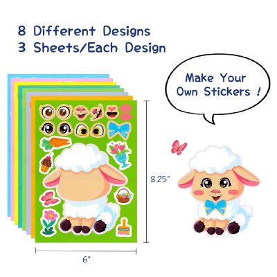 Wrapables Make a Face Stickers (24 Sheets), Easter Pals Image 1