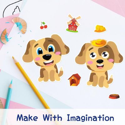 Wrapables Make a Face Stickers, DIY Make Your Own Stickers (24 Sheets), At the Farm Image 2