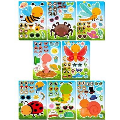 Wrapables Make a Face Stickers, DIY Make Your Own Stickers (24 Sheets), Bugs Image 1