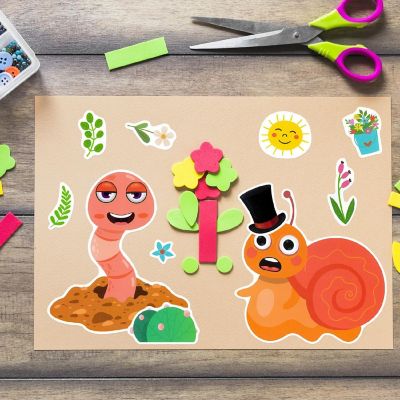 Wrapables Make a Face Stickers, DIY Make Your Own Stickers (24 Sheets), Bugs Image 3