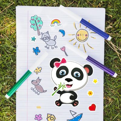 Wrapables Make a Face Stickers, DIY Make Your Own Stickers (24 Sheets), Fun Animals Image 3