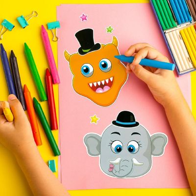 Wrapables Make a Face Stickers, DIY Make Your Own Stickers (24 Sheets), Magnificent Animals Image 3