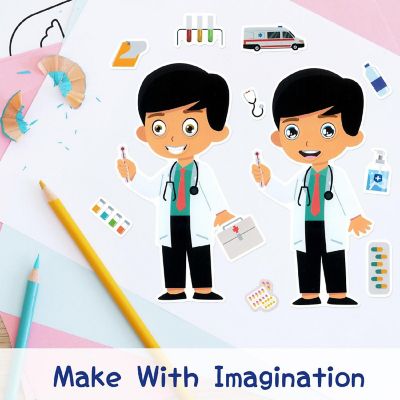 Wrapables Make a Face Stickers, DIY Make Your Own Stickers (24 Sheets), Occupation Image 2