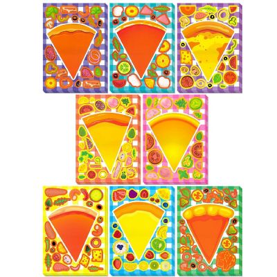 Wrapables Make a Face Stickers, DIY Make Your Own Stickers (24 Sheets), Pizza Image 1