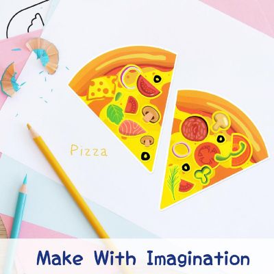 Wrapables Make a Face Stickers, DIY Make Your Own Stickers (24 Sheets), Pizza Image 2