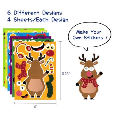 Wrapables Make Your Own Christmas Stickers, Make a Face Sticker 24 Sheets Image 1