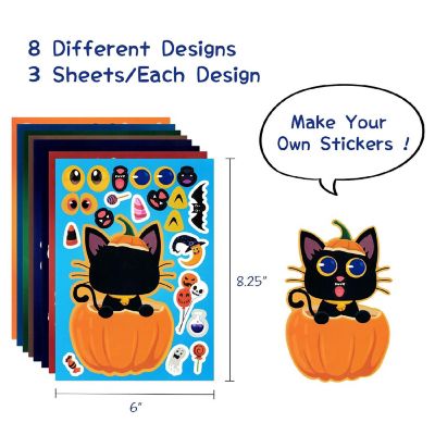 Wrapables Make Your Own Halloween Stickers, Make a Face 24 Sheets Image 1