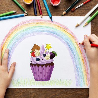 Wrapables Make Your Own Sticker Sheets 24 Sheets Cupcakes Image 3