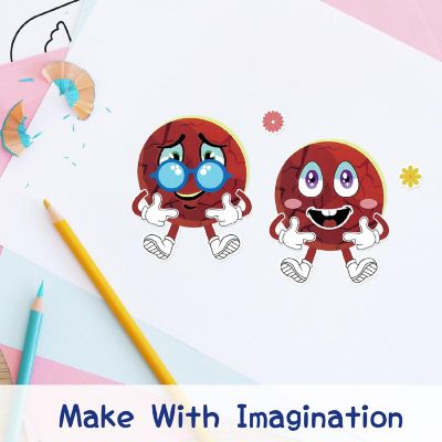Wrapables Make Your Own Sticker Sheets, Diy Make A Face Stickers (24 Sheets), Outer Space Image 2
