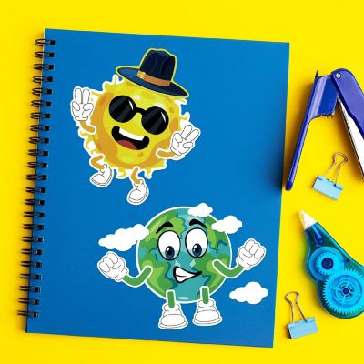 Wrapables Make Your Own Sticker Sheets, Diy Make A Face Stickers (24 Sheets), Outer Space Image 3