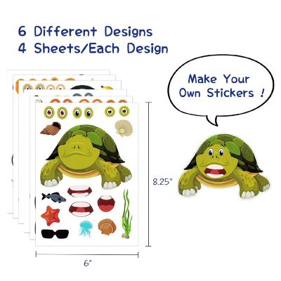 Wrapables Make Your Own Sticker Sheets, Diy Make A Face Stickers (24 Sheets), Wild Animals Image 1